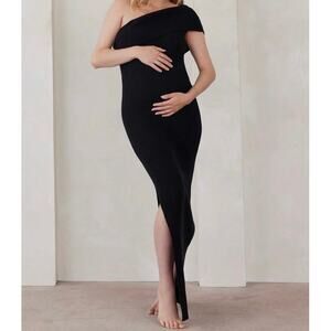 Bumpsuit Cozy Knit One Shoulder Dress In Black Large NWT